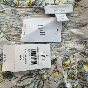 J. Jill Floral Top - Cream, Yellow, Blue